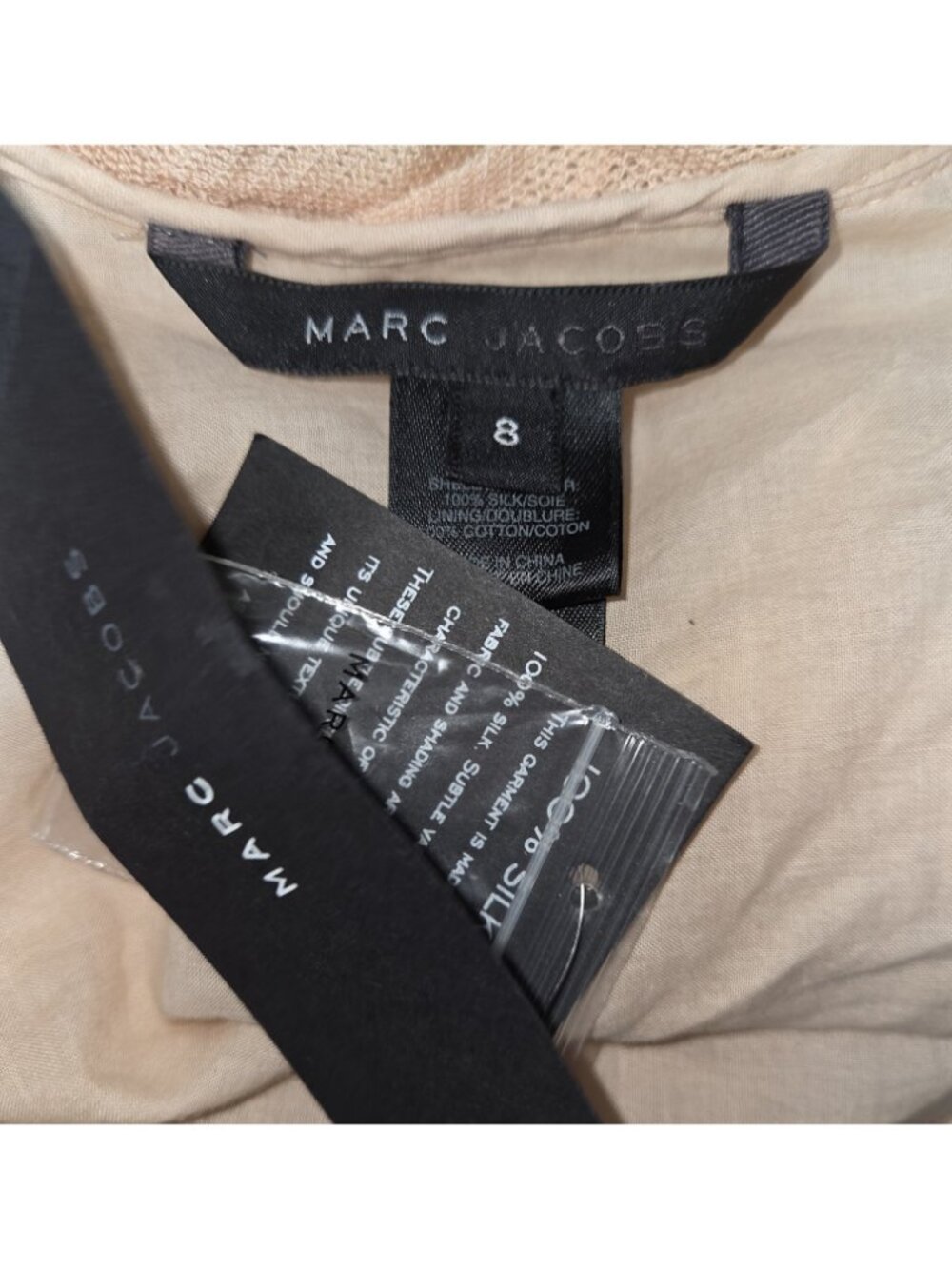 Marc Jacobs Tie Front crop top 100% Silk. Size 8 New with Tag - Picture 8 of 8